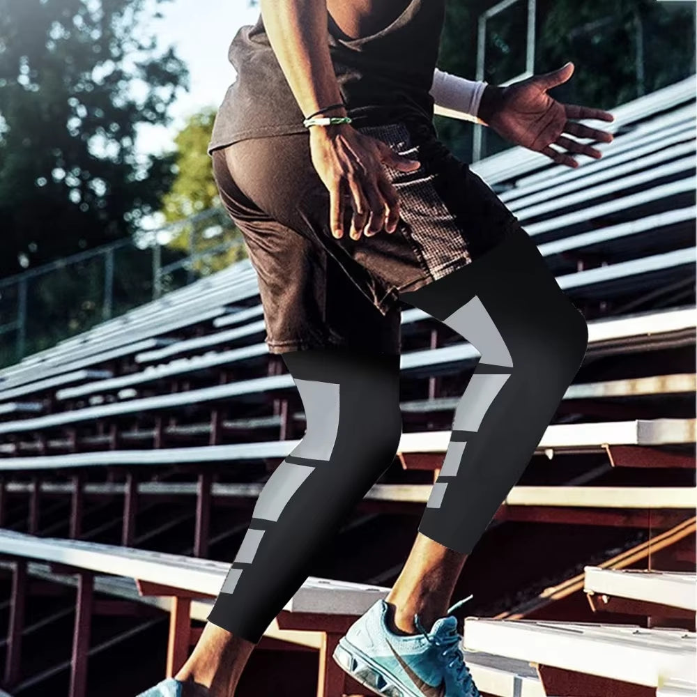 1Pcs Full Leg Compression Sleeve for Women Men Long Knee Braces Support Protector for Running Basketball Sport Arthritis