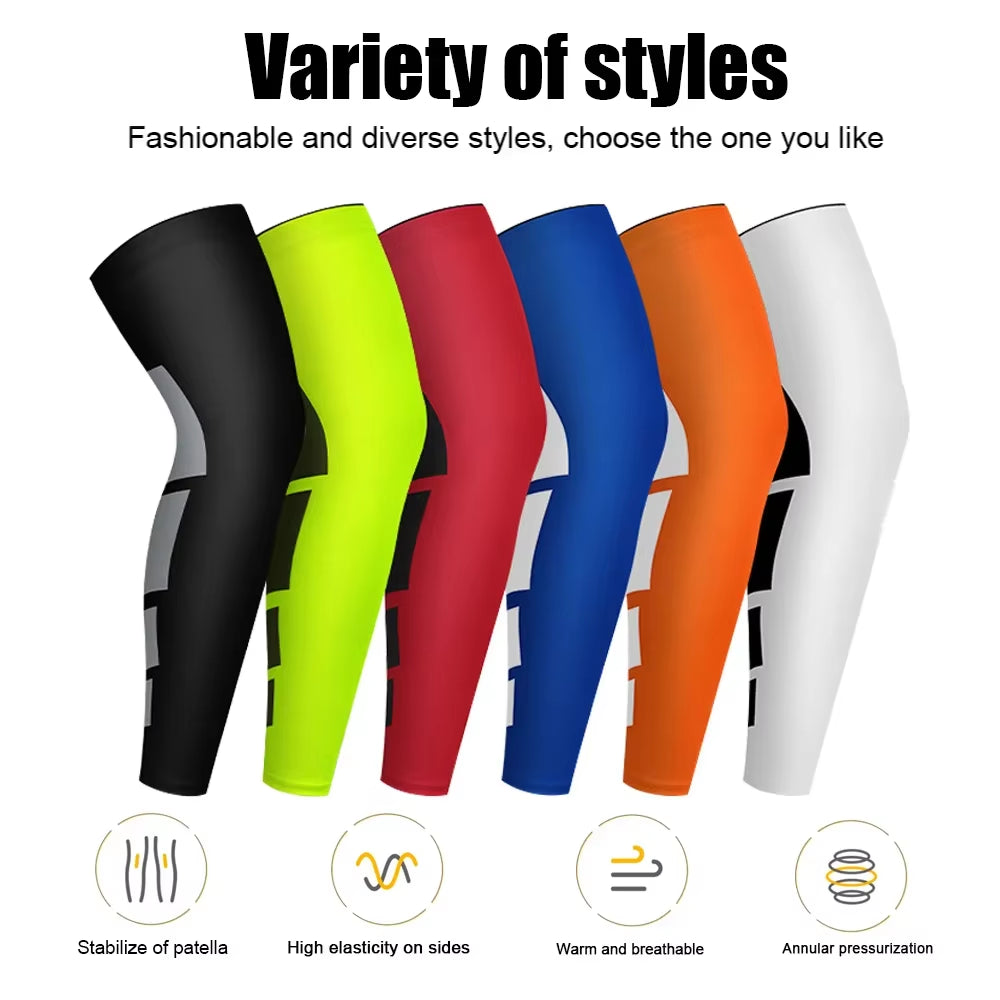 1Pcs Full Leg Compression Sleeve for Women Men Long Knee Braces Support Protector for Running Basketball Sport Arthritis