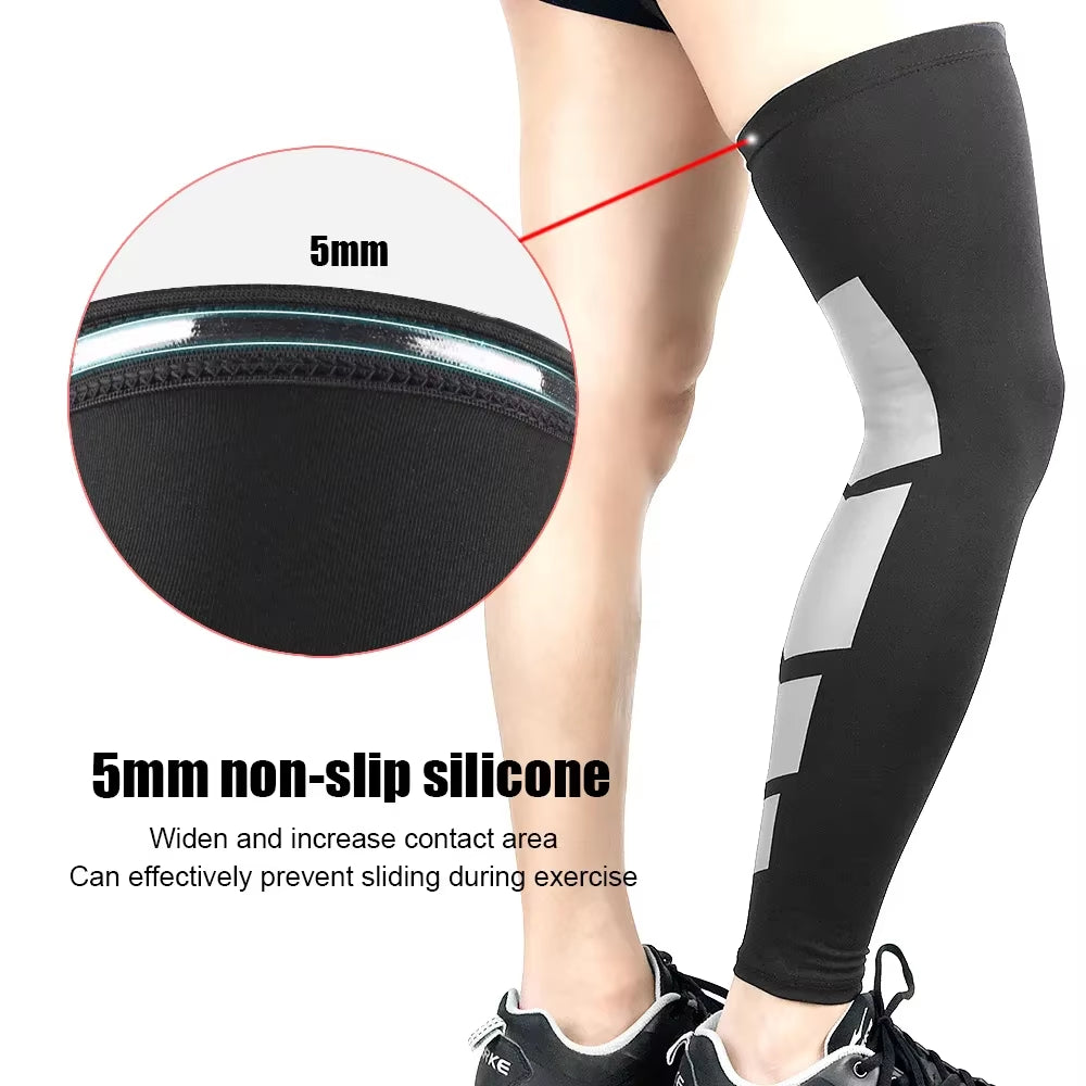 1Pcs Full Leg Compression Sleeve for Women Men Long Knee Braces Support Protector for Running Basketball Sport Arthritis